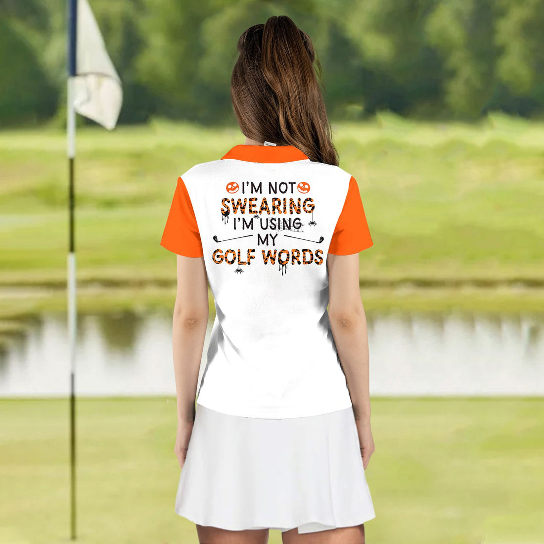 I'M NOT SWEARING I'M USING MY GOLF WORDS Halloween WOMEN POLO SHIRT LVH010501