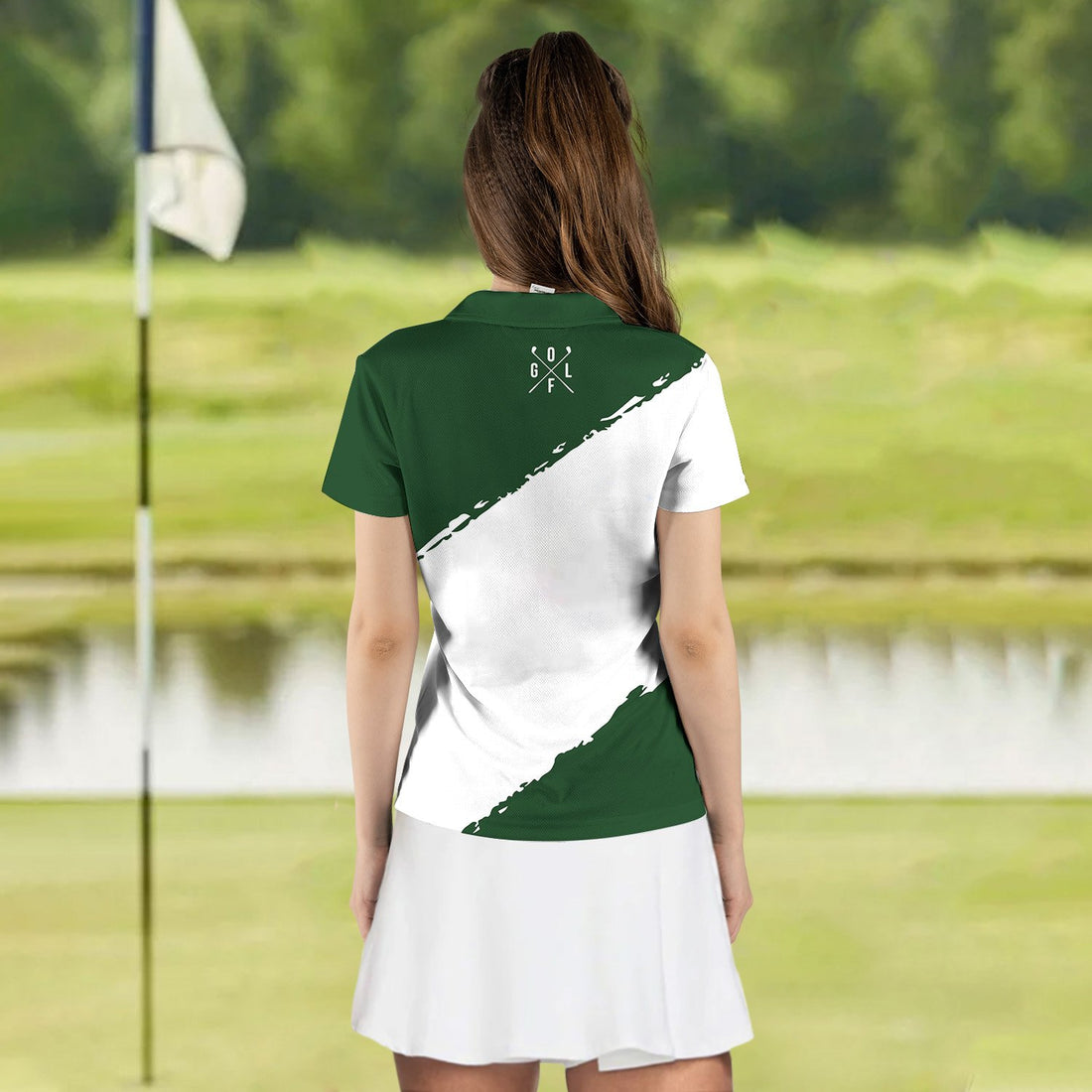 Shamrock Golf Pattern Women Polo Shirt LVH010701