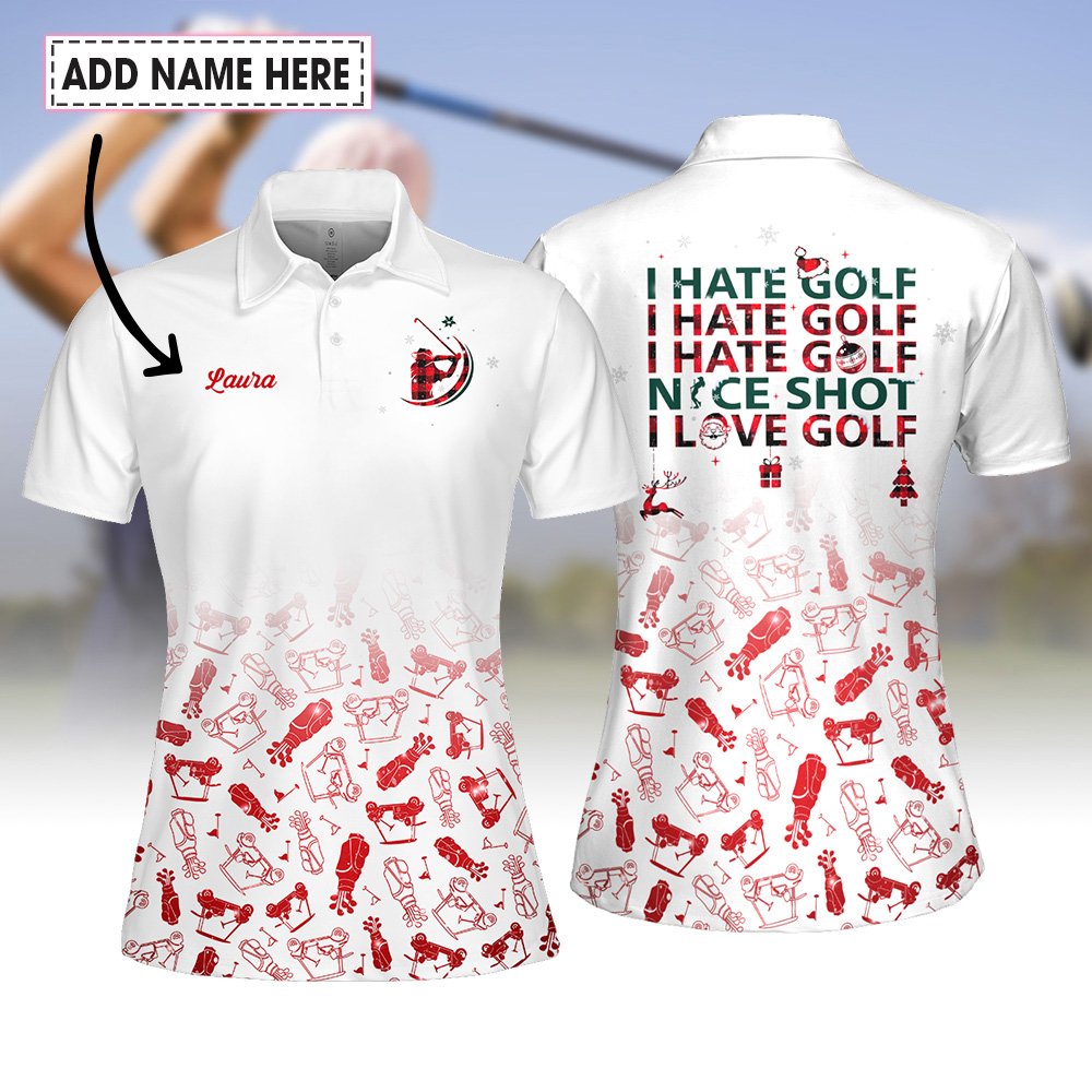 I HATE GOLF Pattern Christmas WOMEN POLO SHIRT LVH040501