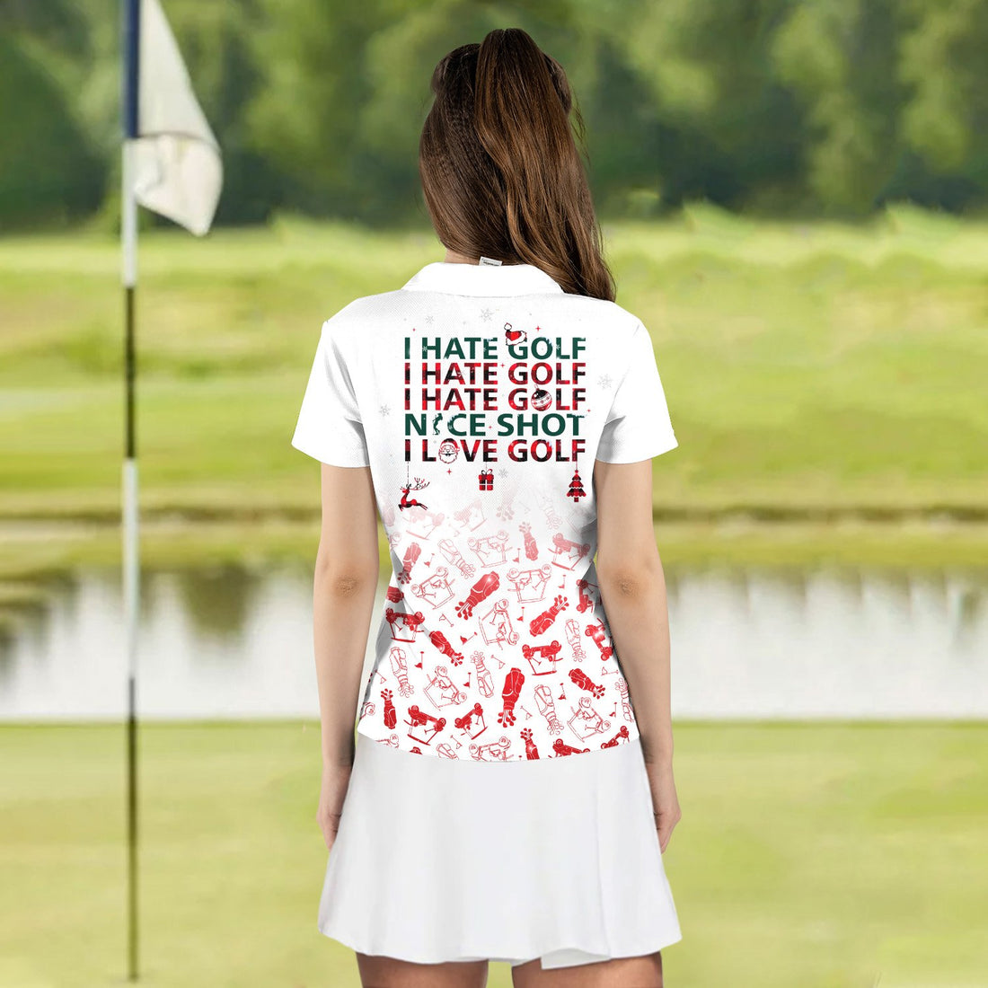 I HATE GOLF Pattern Christmas WOMEN POLO SHIRT LVH040501