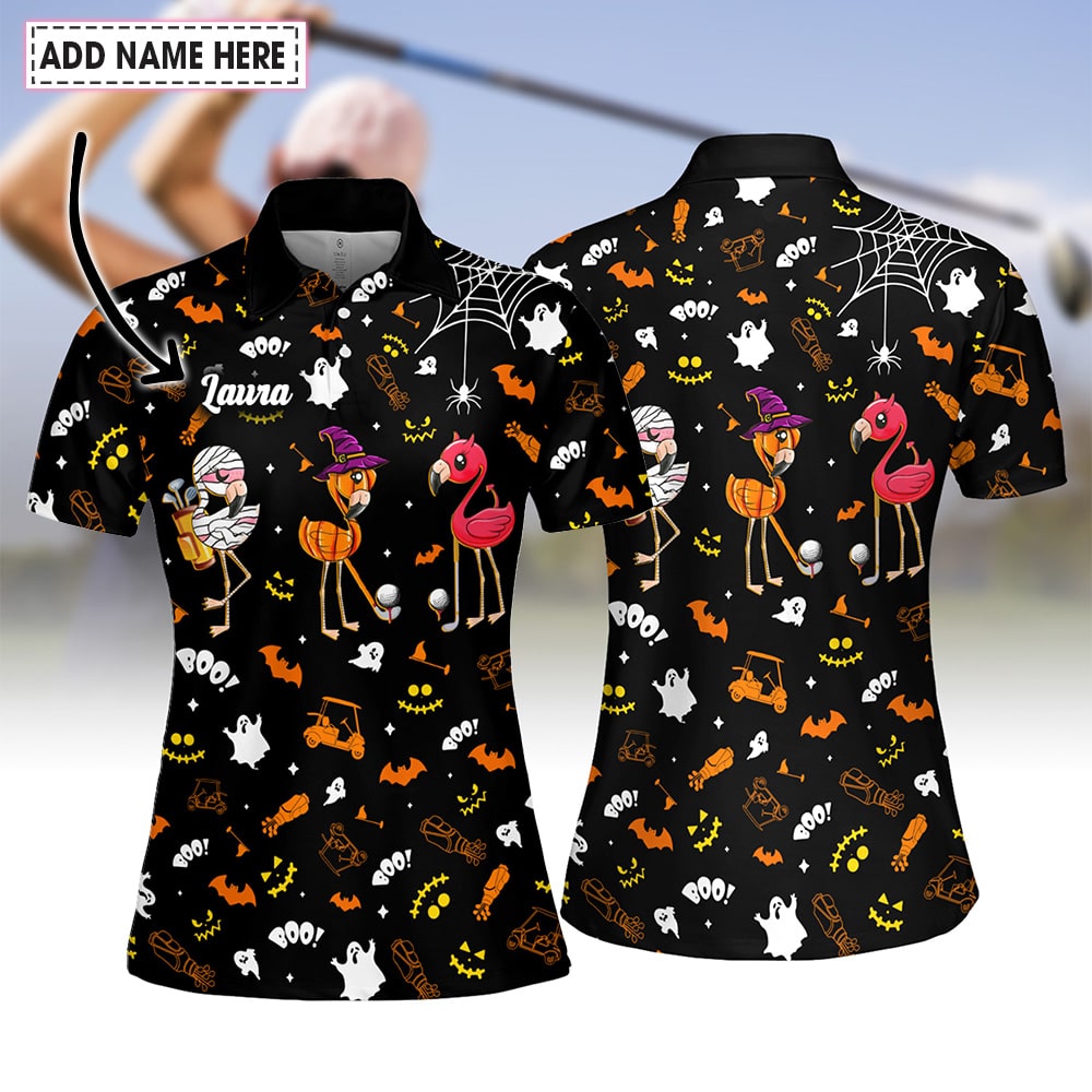 Flamingo Golf Halloween Women Polo Shirt LVH050201