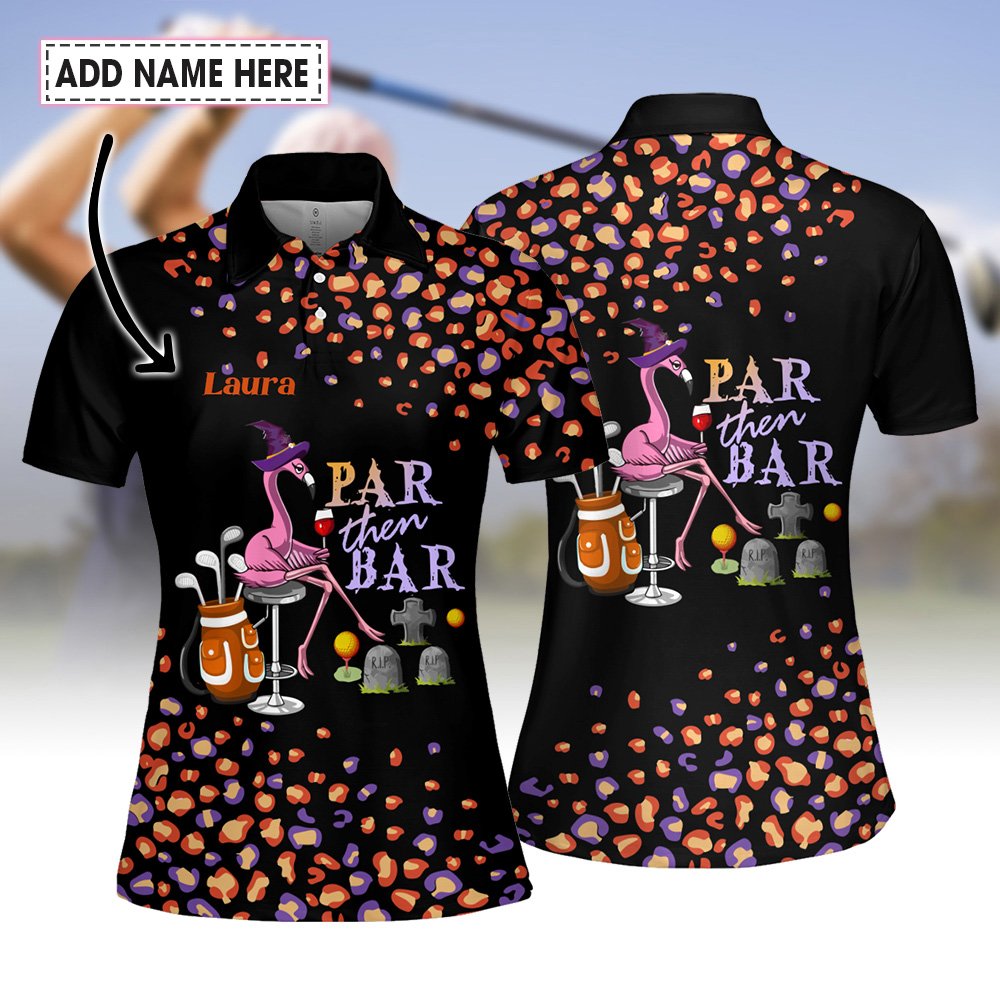 Par Then Bar Halloween Leopard Black Women Polo Shirt LVH050501