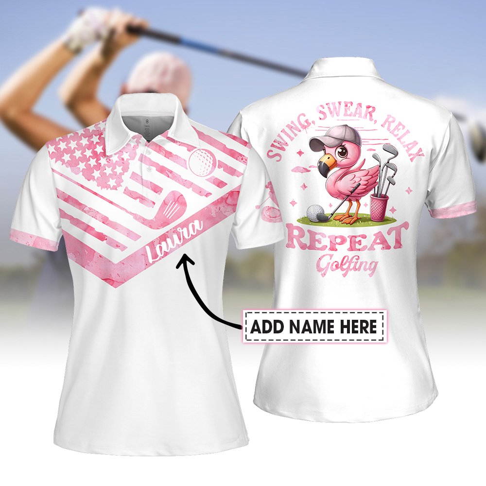 Swing Swear Relax Repeat Golfing Women Golf Polo Shirt LVH060401