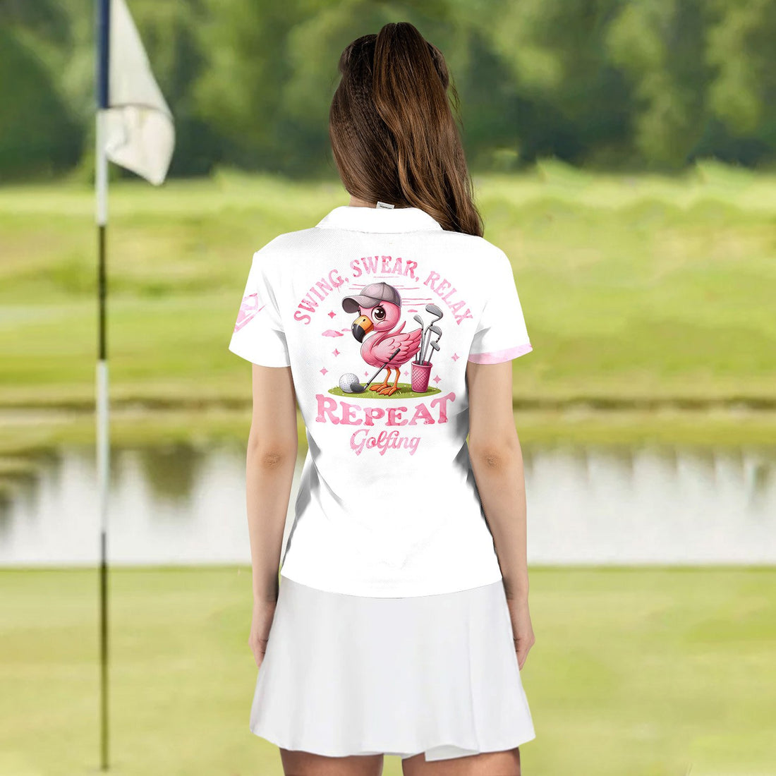 Swing Swear Relax Repeat Golfing Women Golf Polo Shirt LVH060401