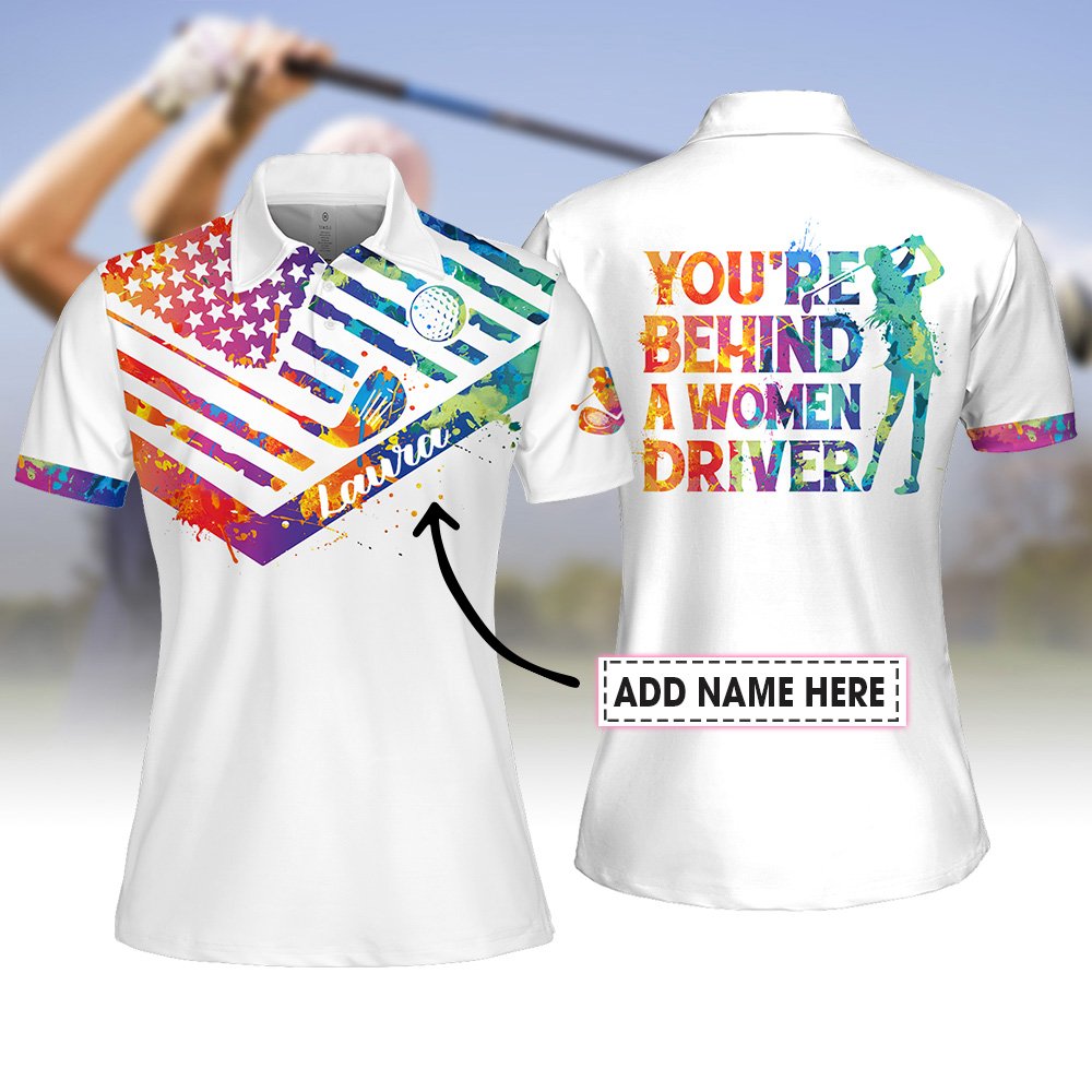 You Are Behind A Women Driver Water Color Women Polo Shirt LVH070501