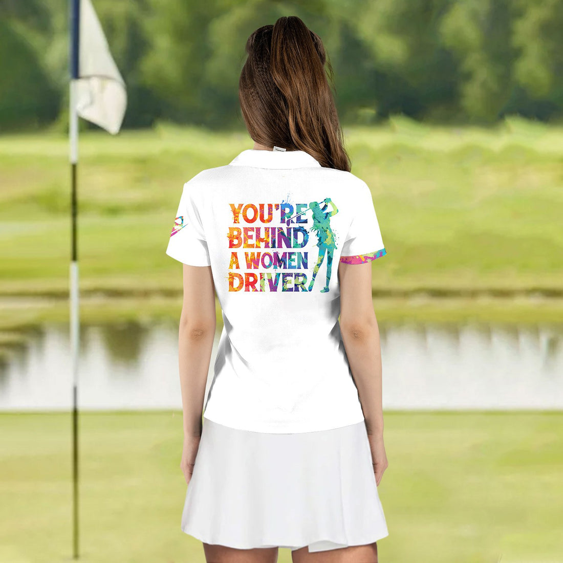 You Are Behind A Women Driver Water Color Women Polo Shirt LVH070501