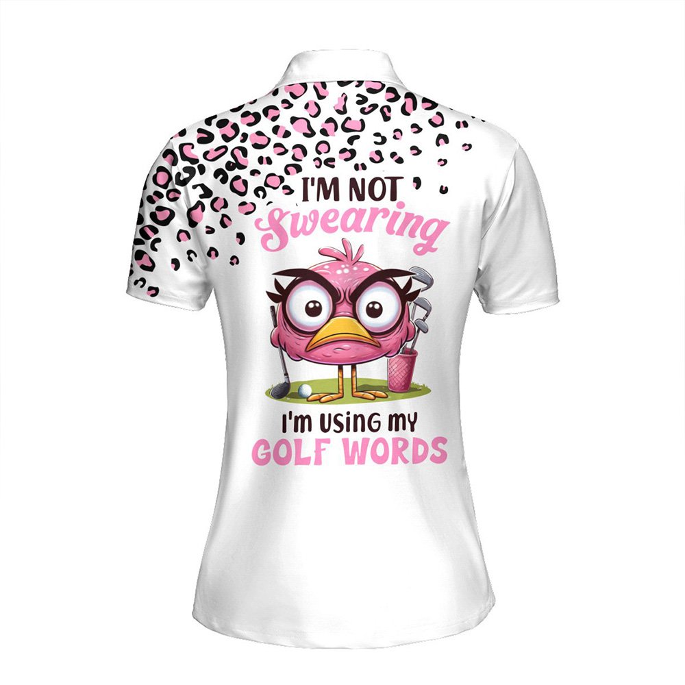 Leopard Flamingo I'm Not Swearing I'm Using My Golf Words Women Polo Shirt LVH070601