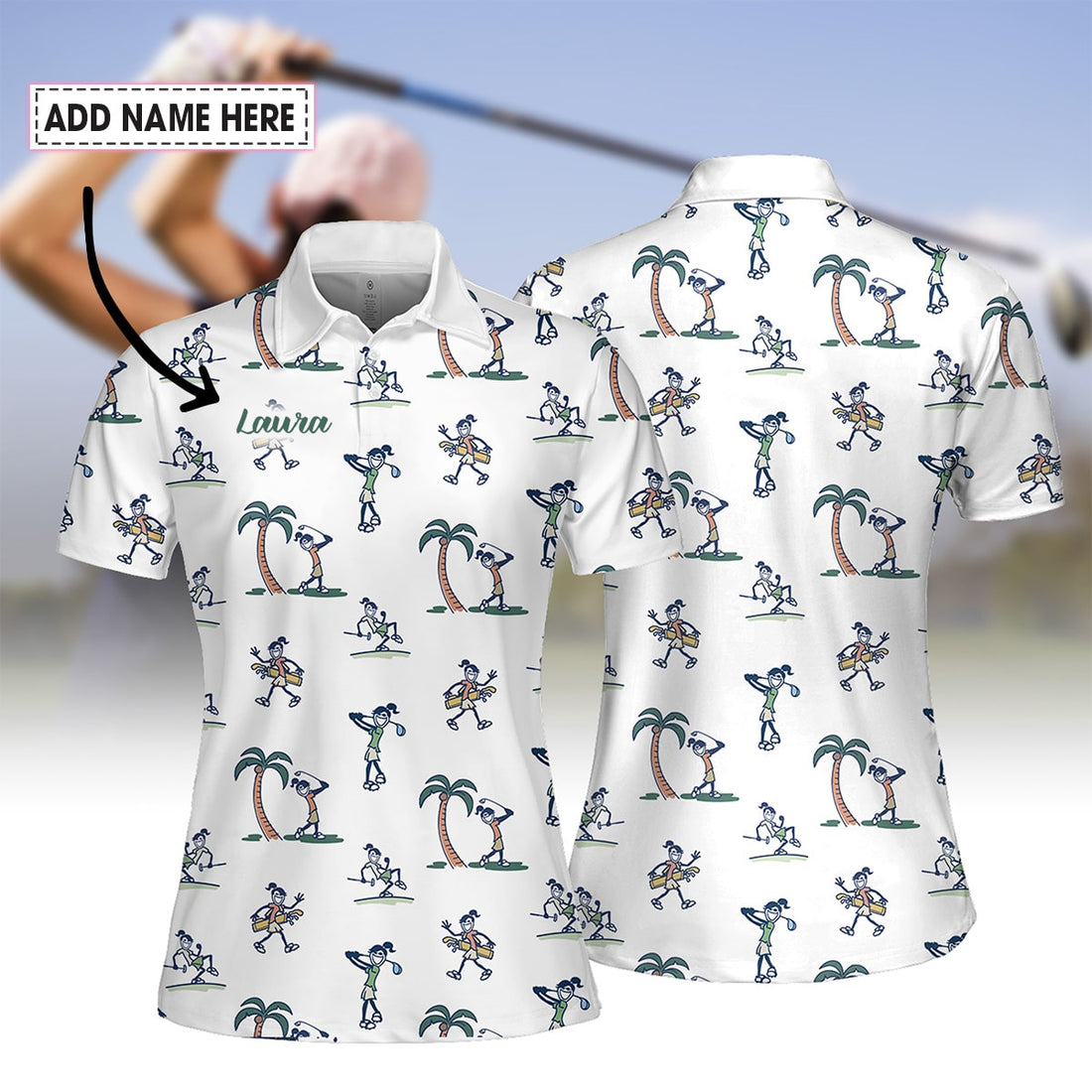 Seamless Palm Tree Golf Women Polo Shirt LVH080301