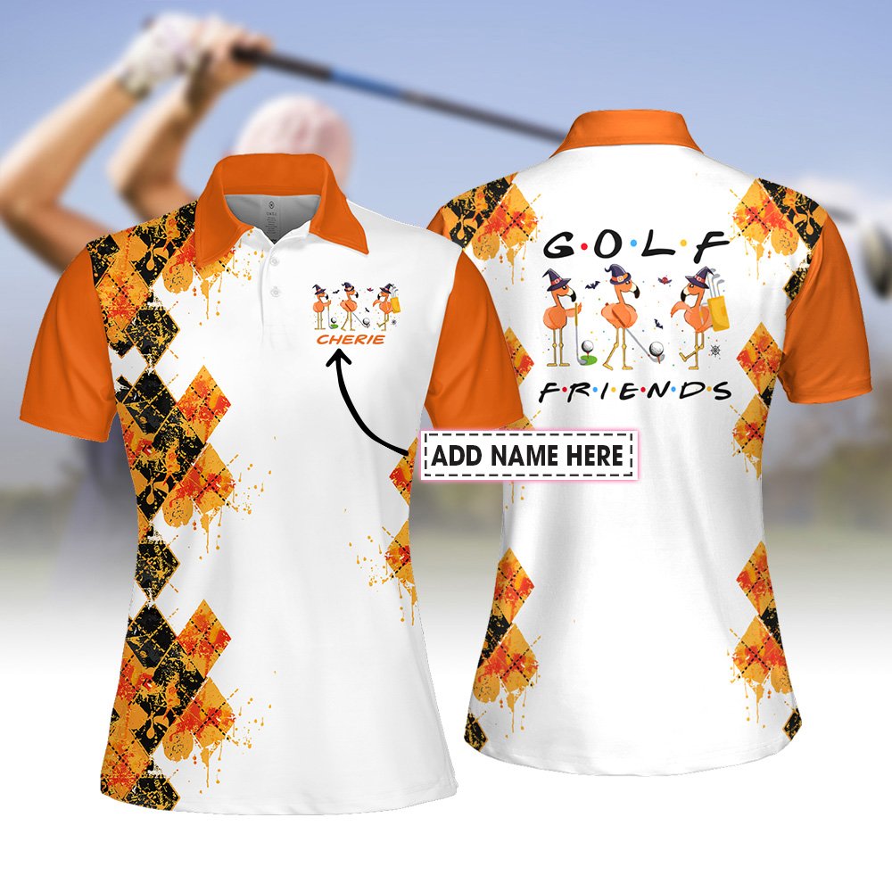 GOLF FRIENDS FLAMINGO Halloween WOMEN POLO SHIRT LVH090501