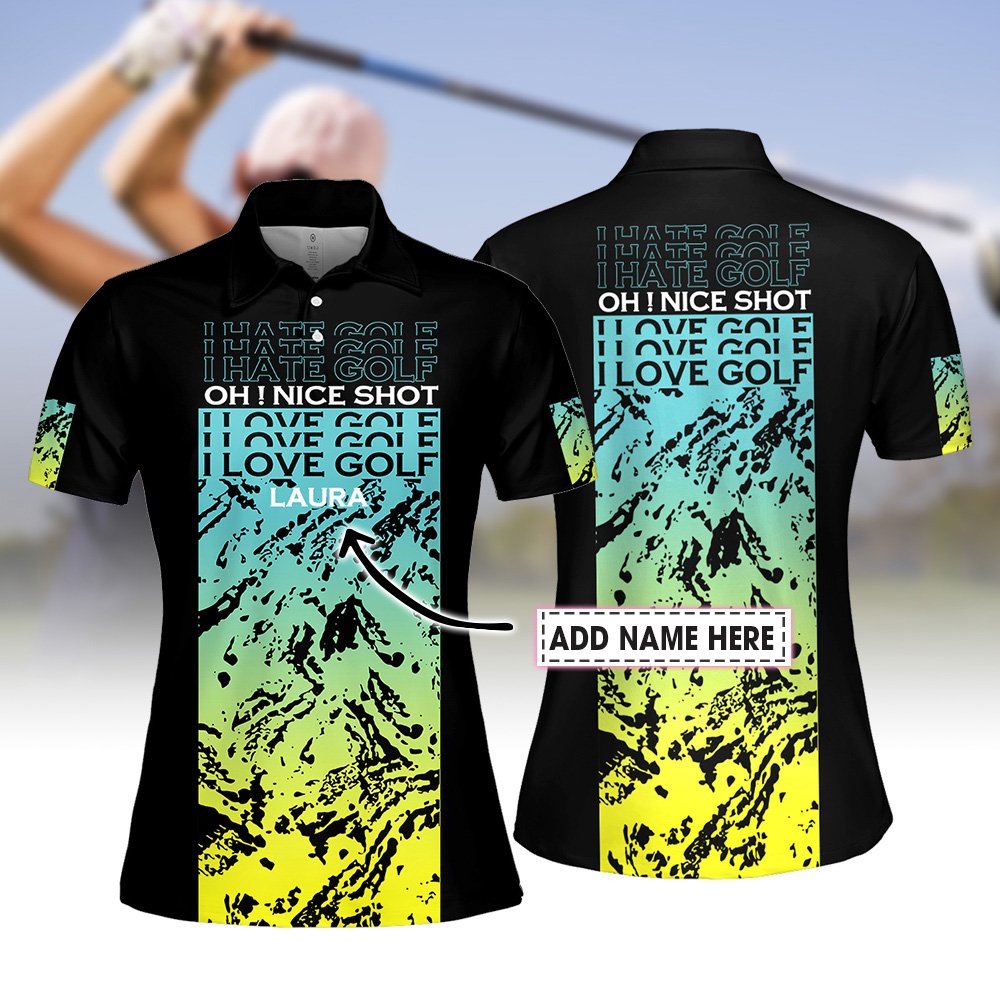 I Hate Golf Wild Pattern Women Polo Shirt LVH100401