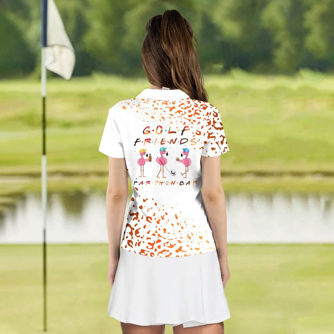 GOLF FRIENDS FLAMINGO Whiskey WOMEN POLO SHIRT LVH100501