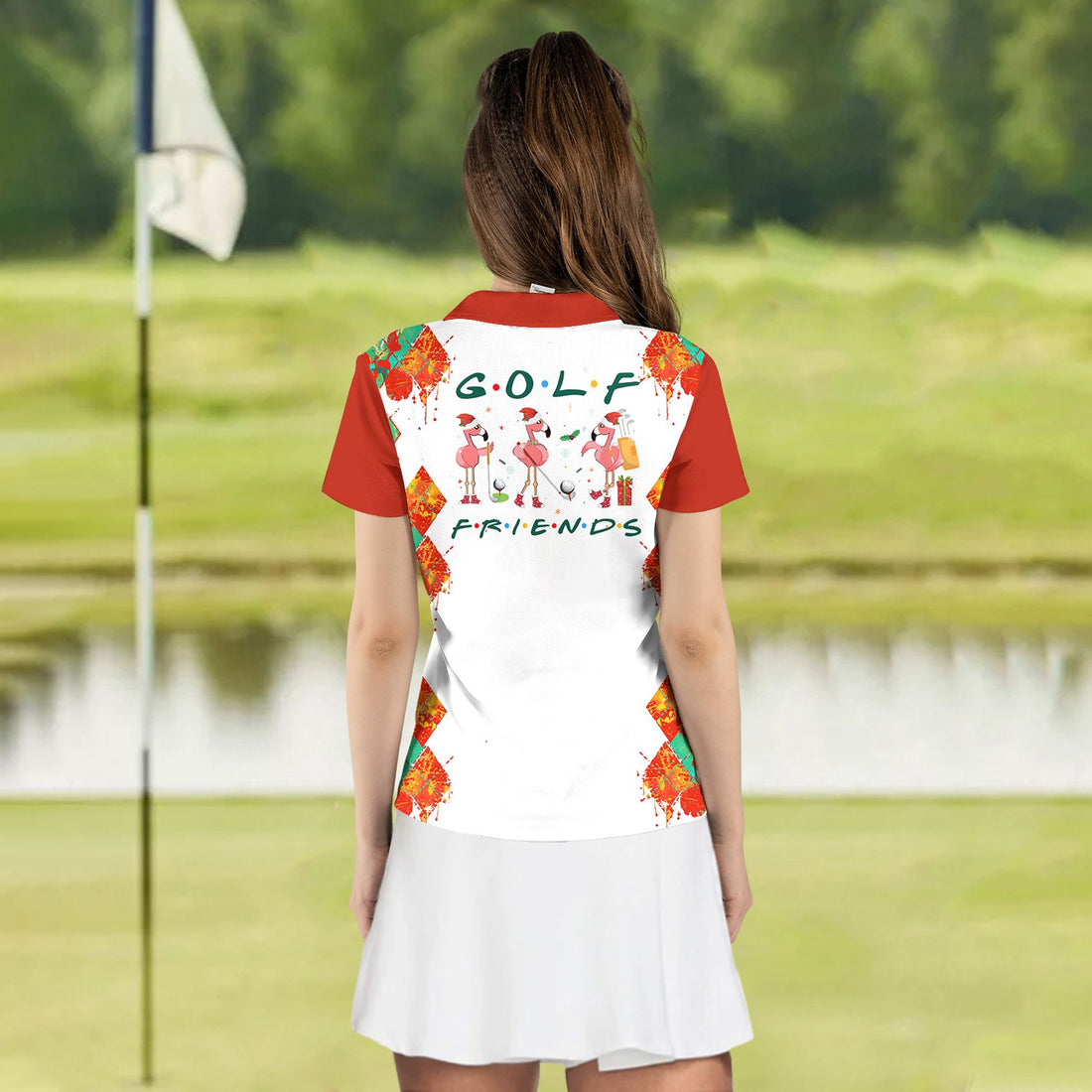 GOLF FRIENDS Christmas FLAMINGO WOMEN POLO SHIRT LVH110501