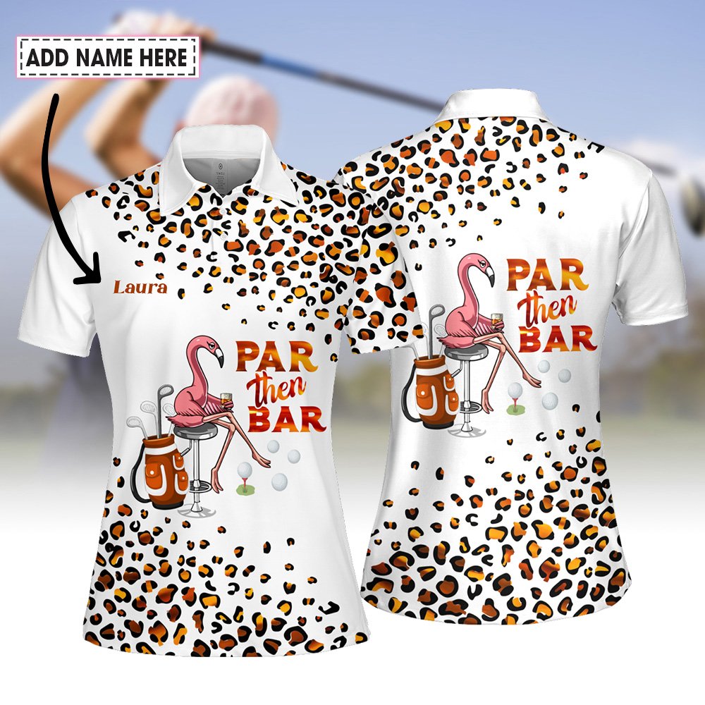 Par Then Bar Whiskey Leopard Women Polo Shirt LVH130401