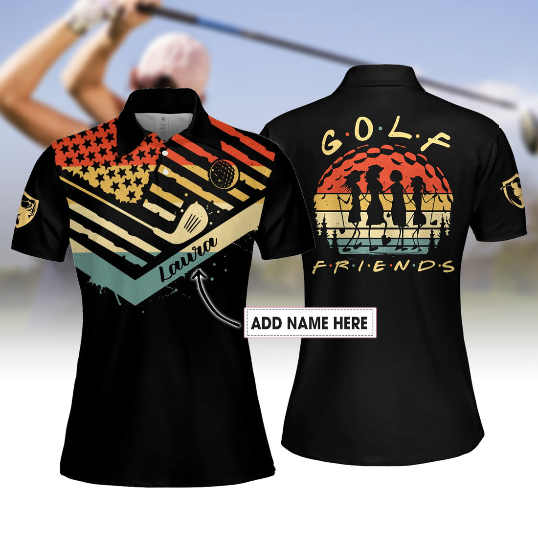 GOLF FRIENDS RETRO STYLE GOLF WOMEN Polo Shirt LVH140501