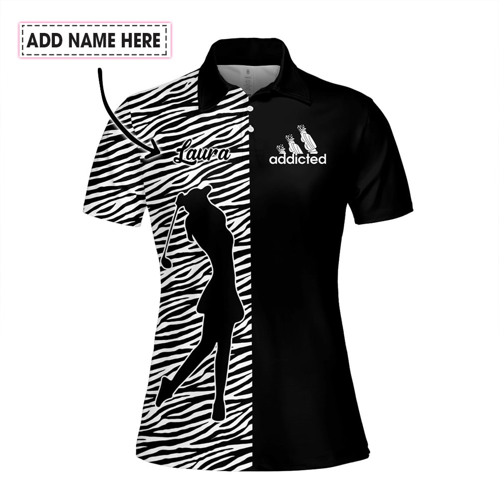 Zebra Pattern Golf Addicted Women Polo Shirt LVH180101