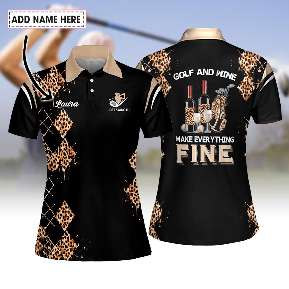 Golf And Wine Make Everything Fine  Women Polo Shirt LVH200601