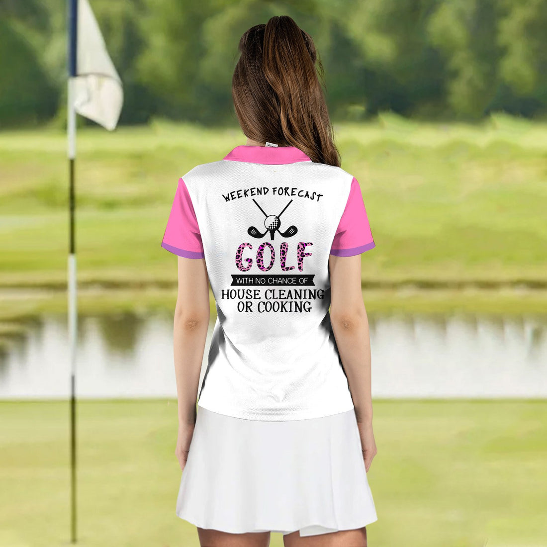 Golf With No Chance Of House Cleaning Or Cooking Women Polo Shirt LVH230701