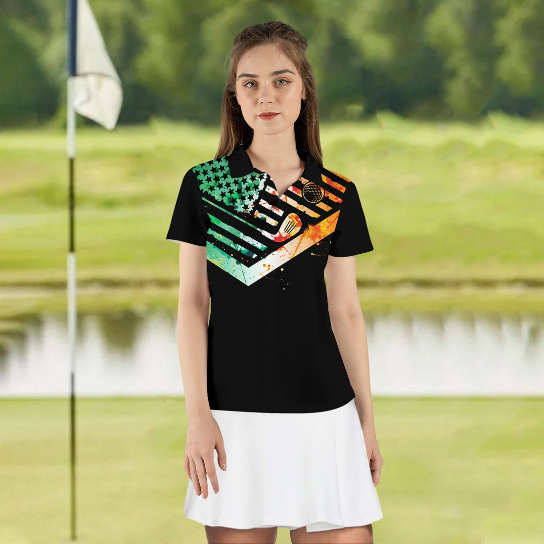 Black Version This Is My Lucky Golf Shirt ST Patrick's Day Women Polo Shirt LVH240601