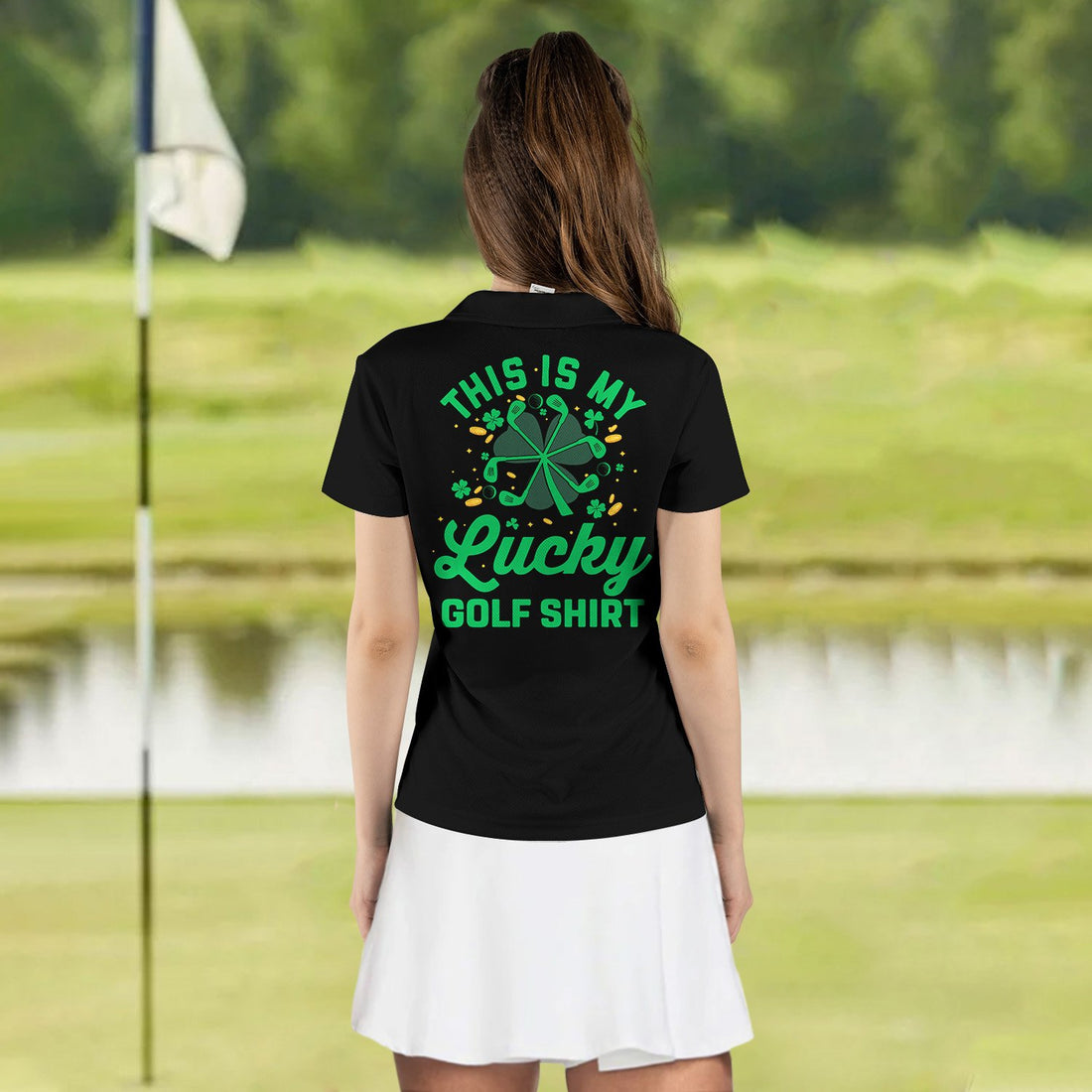 Black Version This Is My Lucky Golf Shirt ST Patrick's Day Women Polo Shirt LVH240601