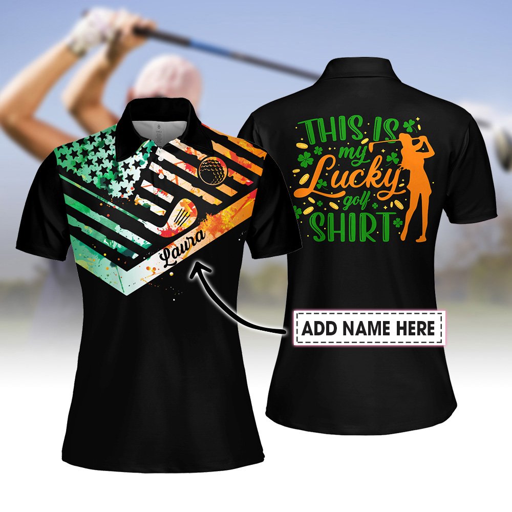 Black Version This Is My Lucky Golf Shirt ST Patrick's Day Women Golf Polo Shirt V2 LVH250601