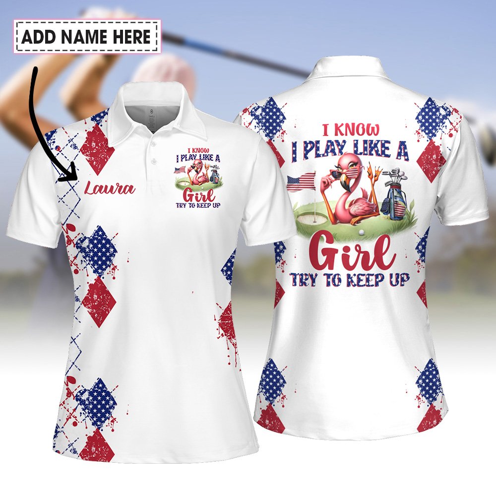 American Flamingo Try To Keep Up Women Polo Shirt LVH270301