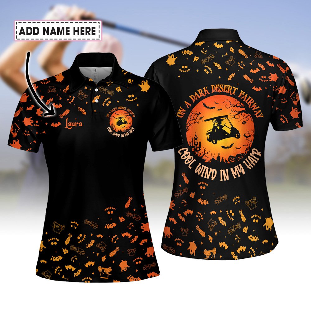 On A Dark Desert Fairway Halloween Women Polo Shirt LVH290501