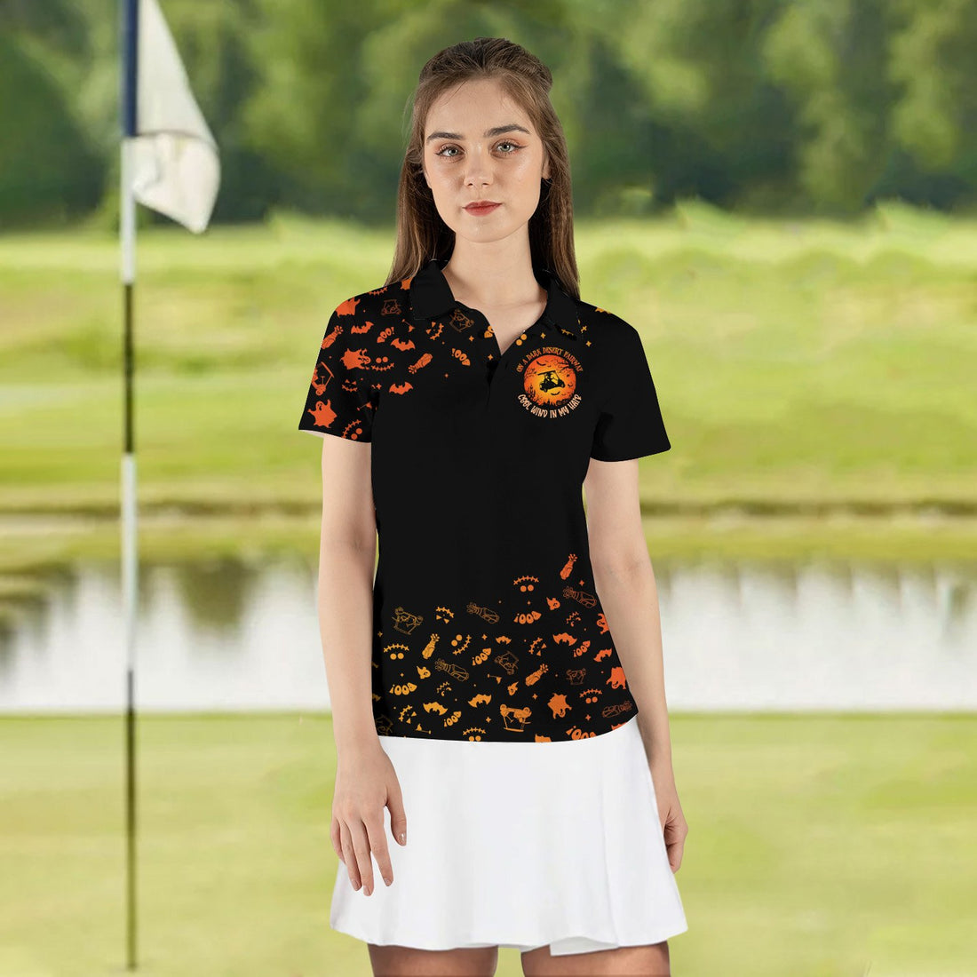 On A Dark Desert Fairway Halloween Women Polo Shirt LVH290501