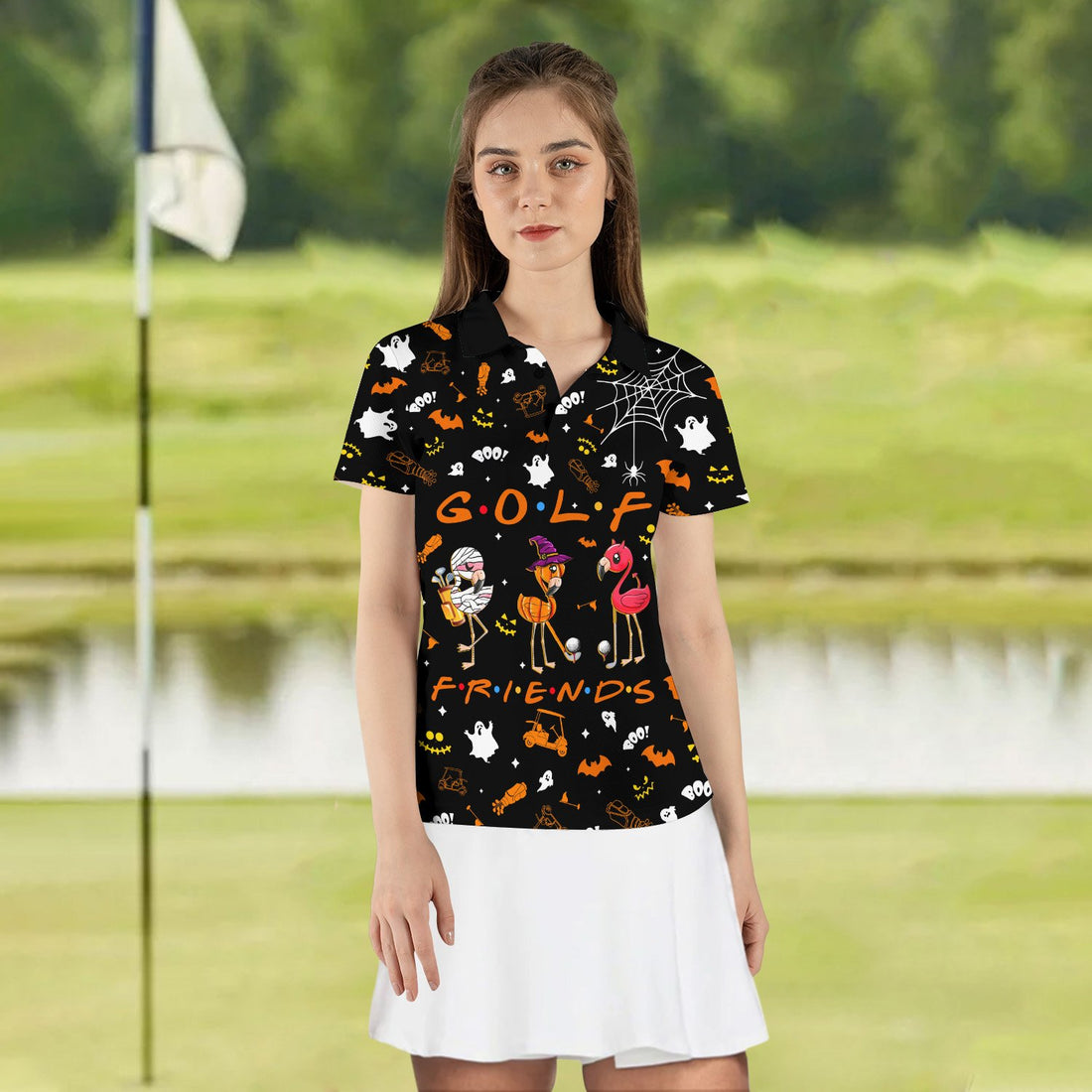 Golf Friends FLAMINGO GOLF HALLOWEEN WOMEN POLO SHIRT LVH300401