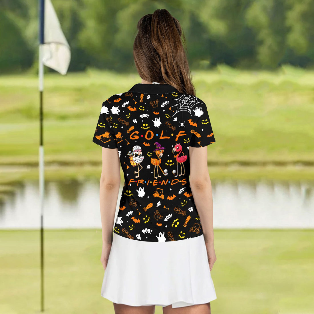 Golf Friends FLAMINGO GOLF HALLOWEEN WOMEN POLO SHIRT LVH300401