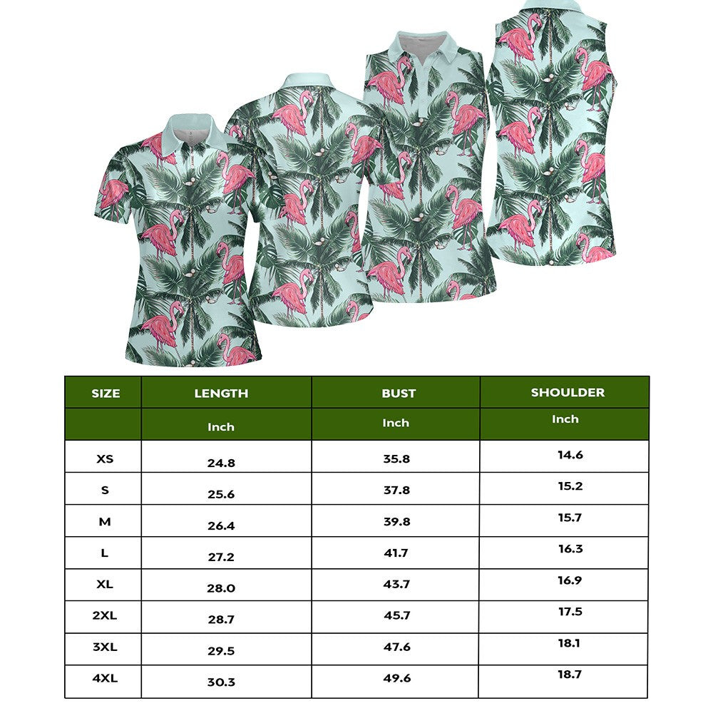 Seamless Tropical Flamingo Golf V3 Women Polo Shirt LVH010201