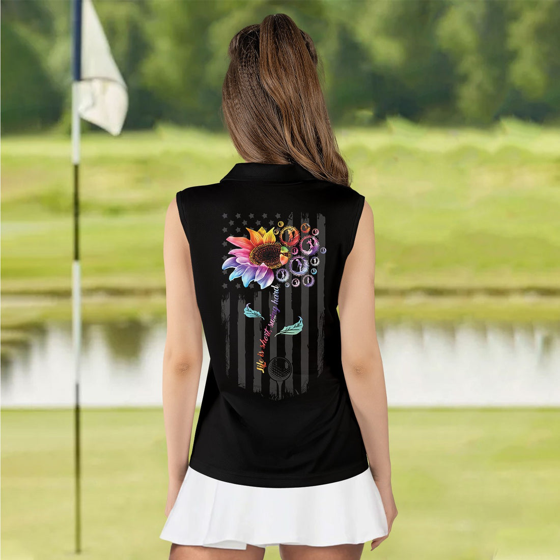 Life Is Short, Swing Hard Sunflower Women Polo Shirt LVH020201