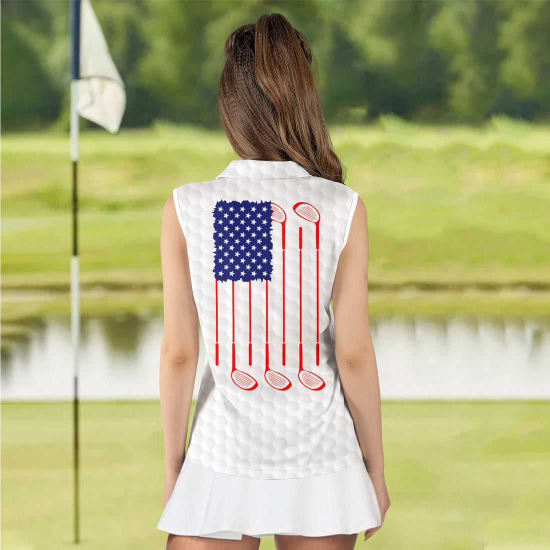 Texas Golfer America Golf Flag Women Polo Shirt LVH030301