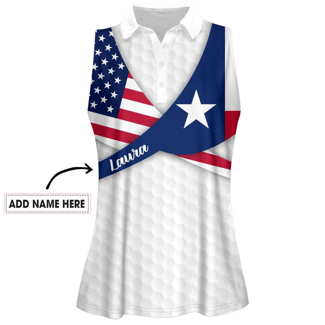 Texas Golfer America Golf Flag Women Polo Shirt LVH030301