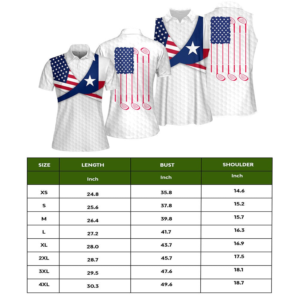 Texas Golfer America Golf Flag Women Polo Shirt LVH030301