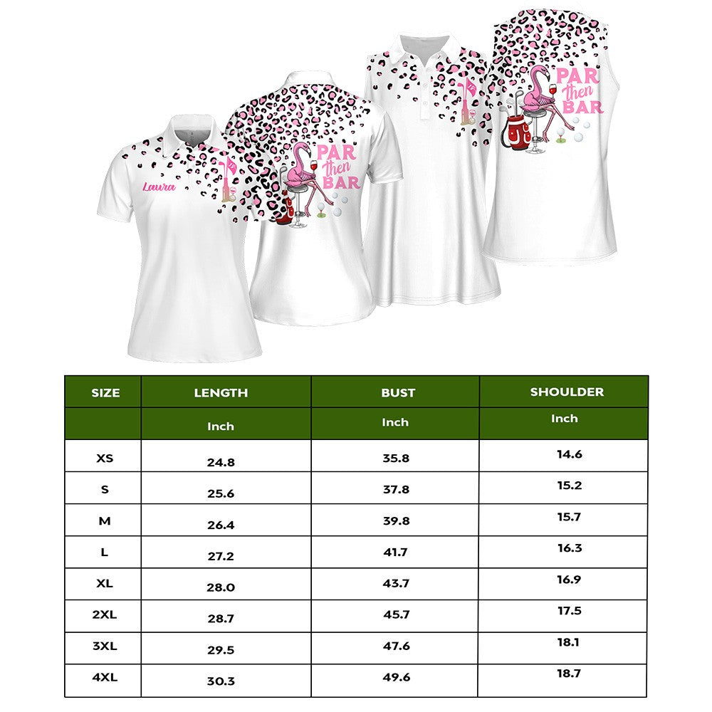 Par Then Bar Leopard Flamingo Women Polo Shirt LVH040101