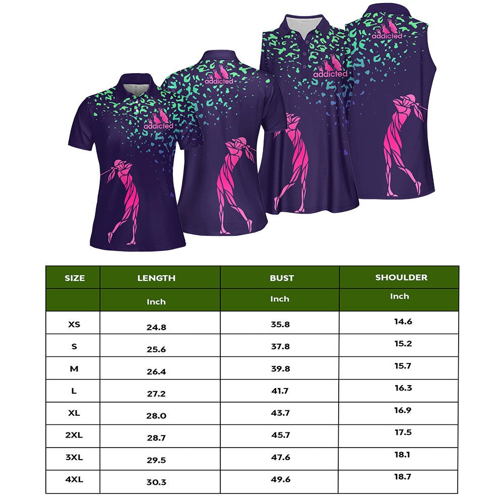 Gradient Women Golf Silhouette Leopard Women Polo Shirt LVH100301