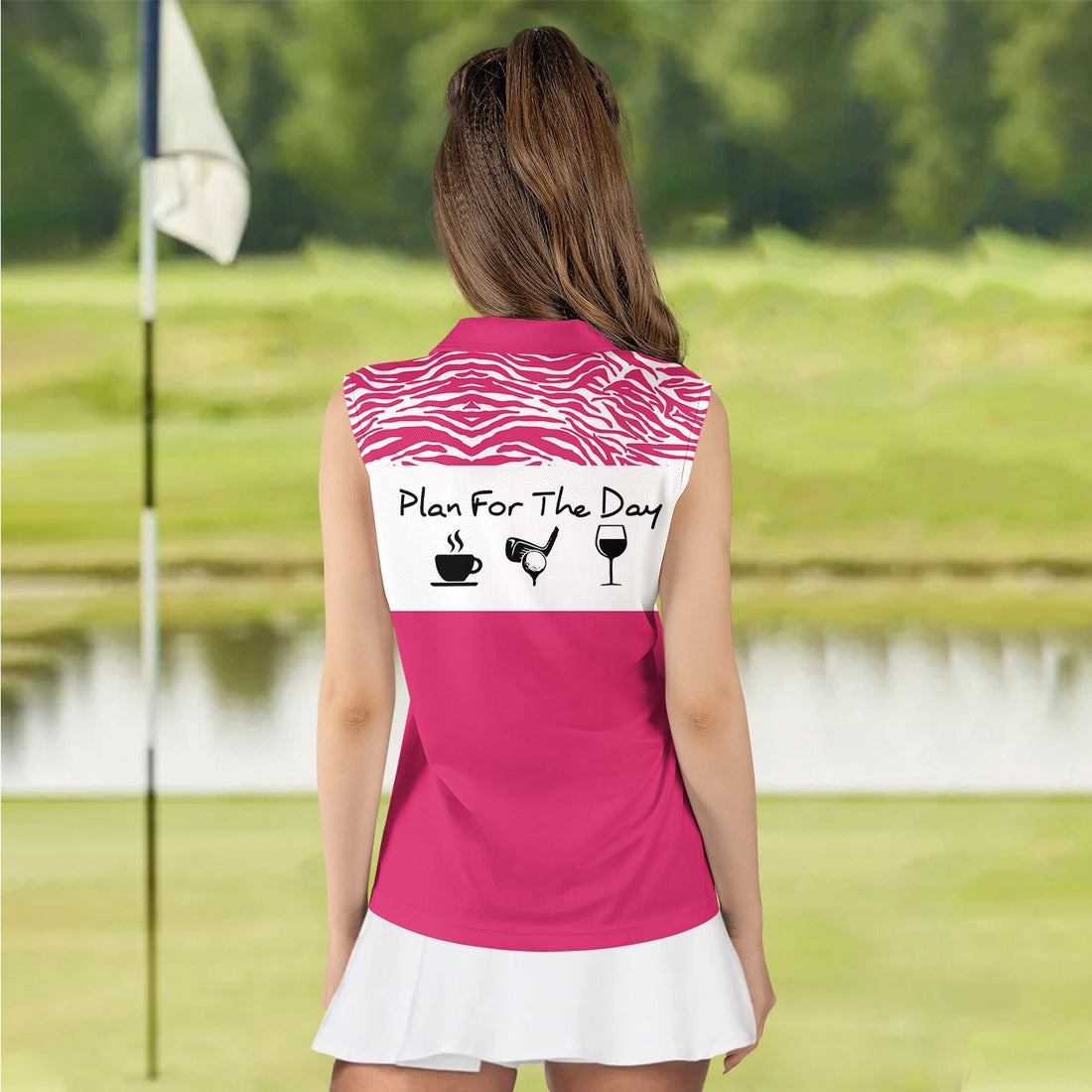 PLAN FOR THE DAY PINK GOLF Women Polo Shirt LVH110101