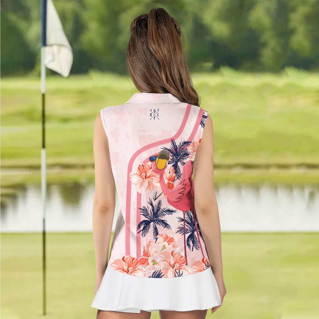 Flamingo Golf Flowers Women Polo Shirt LVH110301