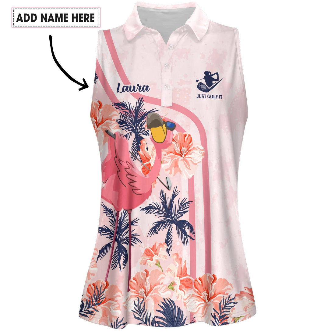 Flamingo Golf Flowers Women Polo Shirt LVH110301