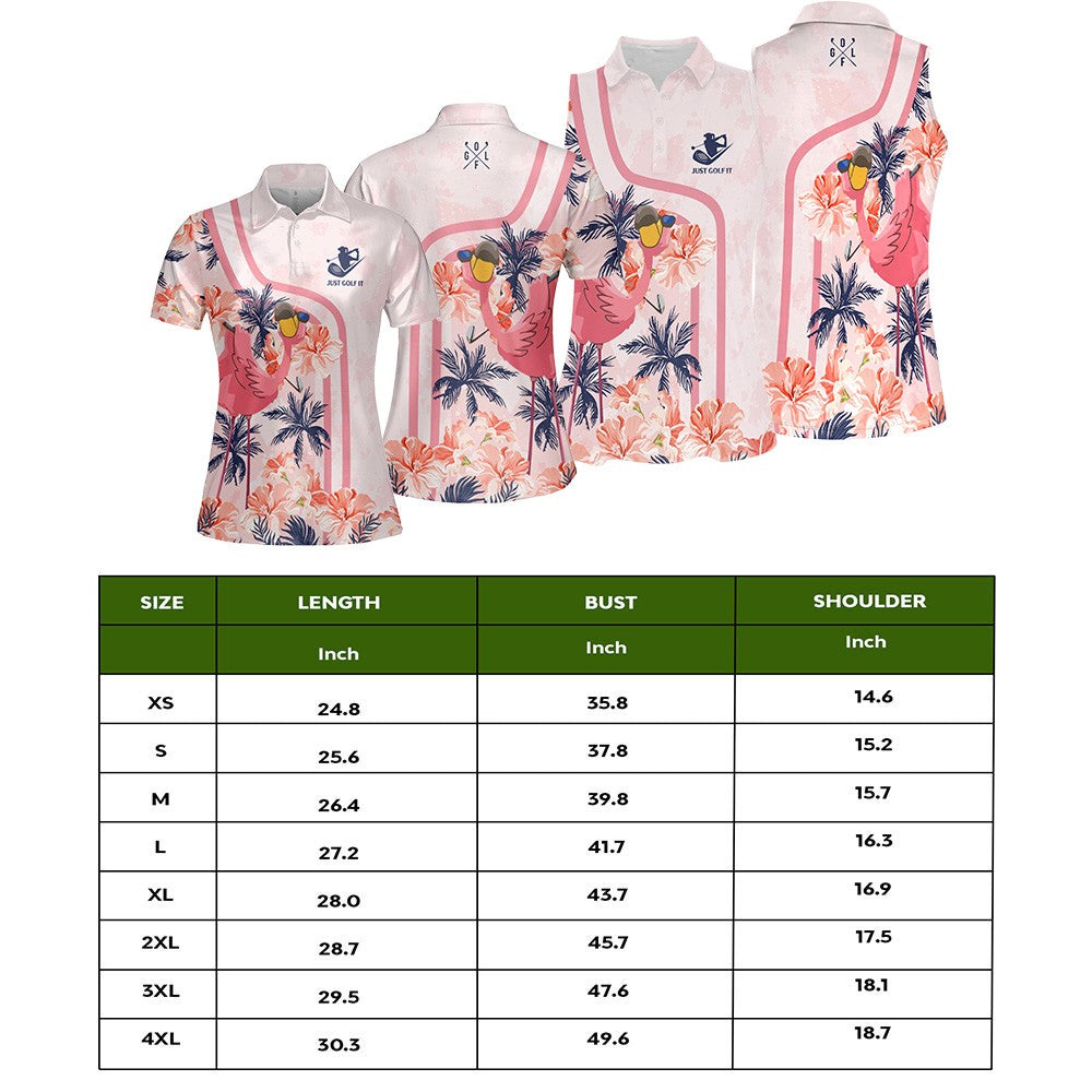 Flamingo Golf Flowers Women Polo Shirt LVH110301