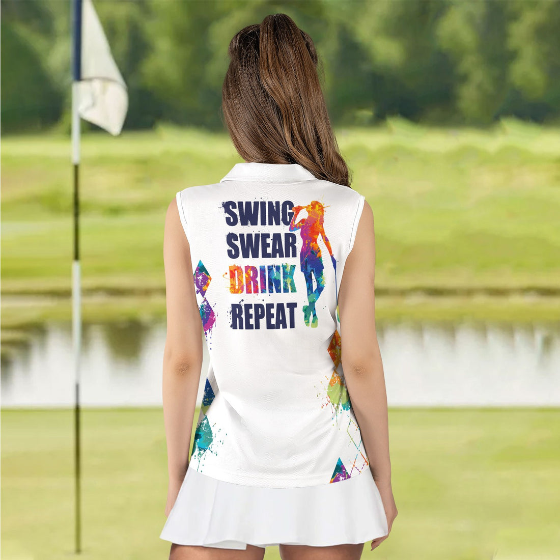 Swing Swear Drink Repeat V2 Women Polo Shirt LVH120301