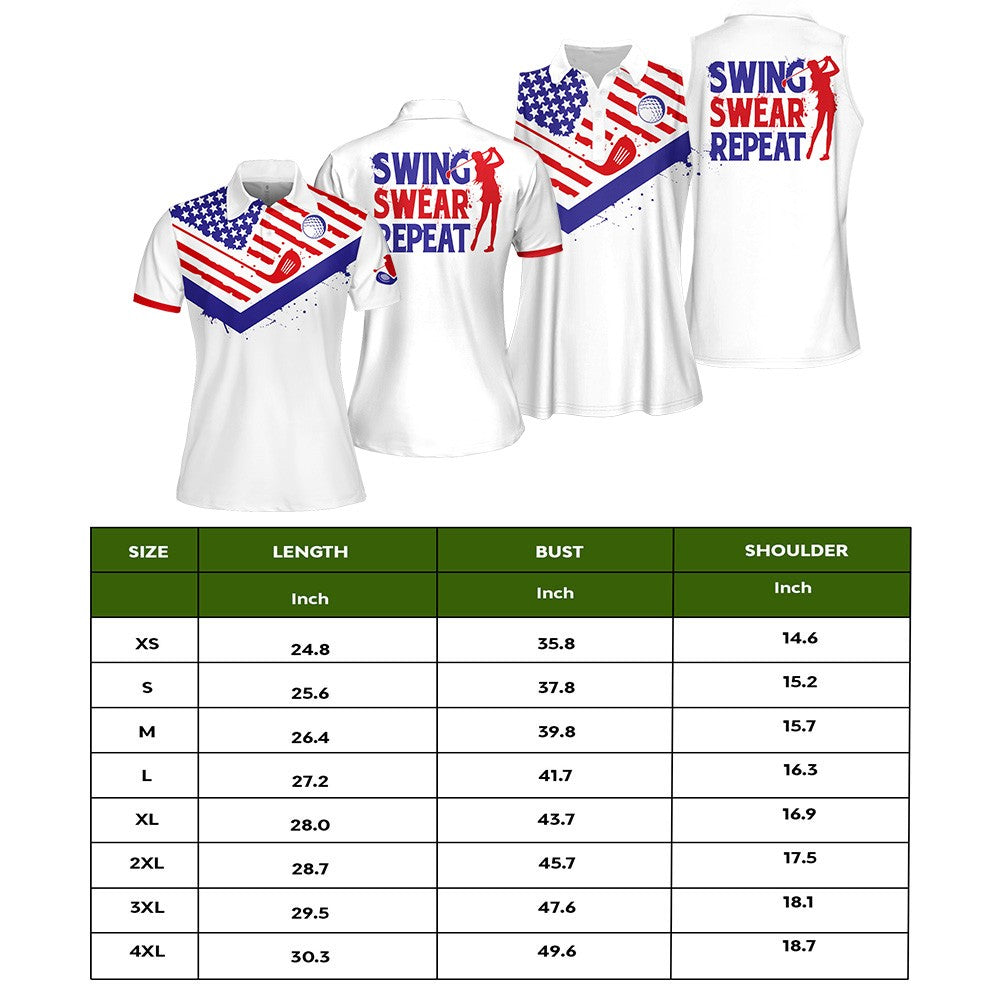 AMERICA FLAG SWING SWEAR REPEAT Women Polo Shirt LVH130101