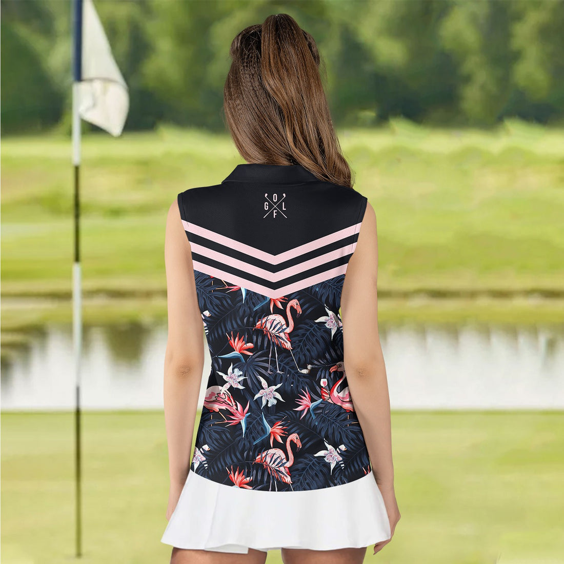 Plan For The Day Flamingo Tropical Golf Women Polo Shirt LVH130201