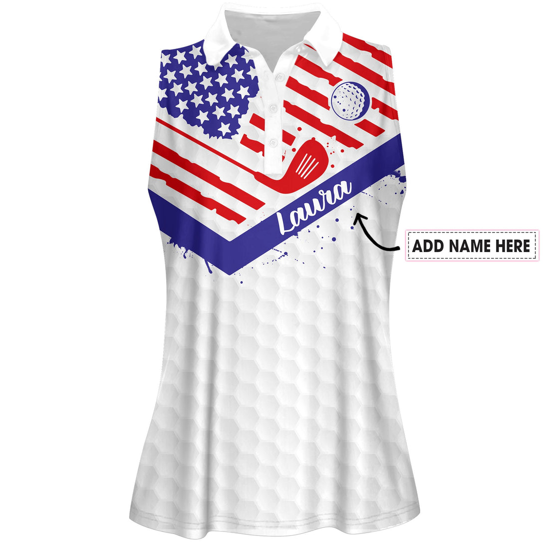 Nice Shot I Hate Golf American Flag Women Polo Shirt LVH140101