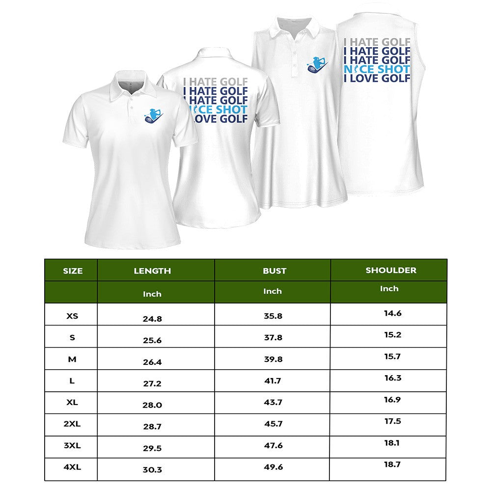 Nice Shot Golf I Hate Golf Silhouette Women Polo Shirt LVH140201