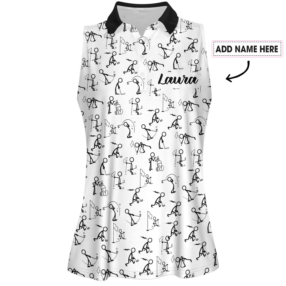 Stickfigures Playing Golf Women Polo Shirt LVH150101