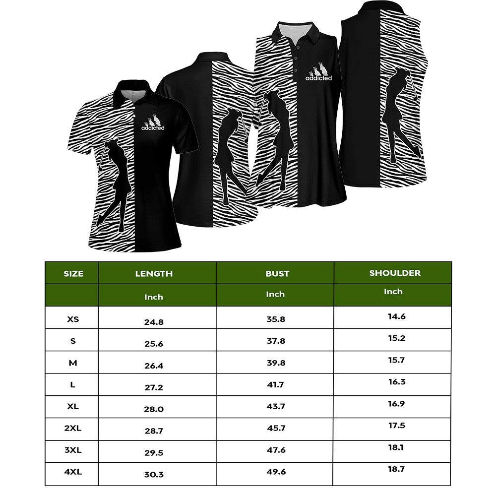 Zebra Pattern Golf Addicted Women Polo Shirt LVH180101