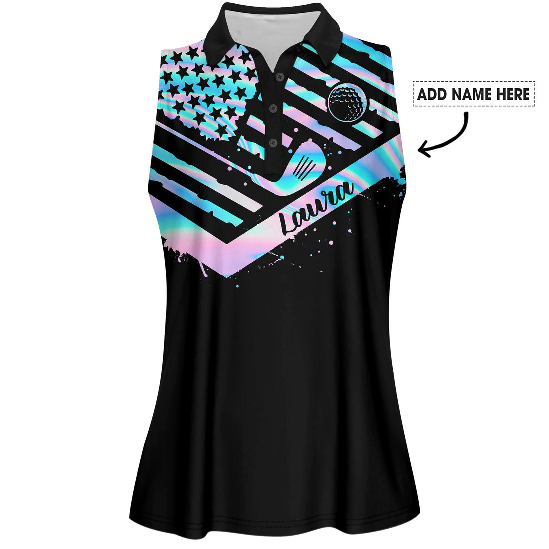 Hologram Swing Swear Repeat Women Polo Shirt LVH190101