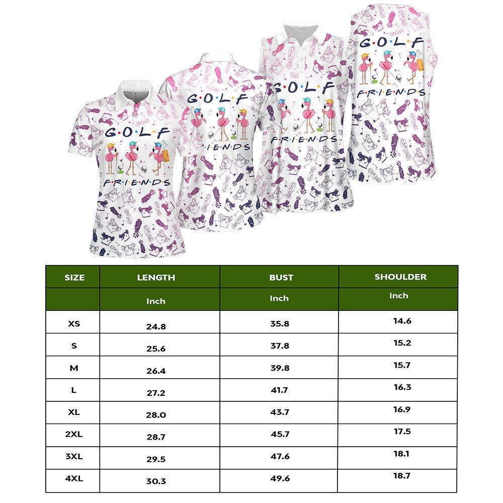 Flamingo Golf Friends Pattern Women Polo Shirt LVH240201