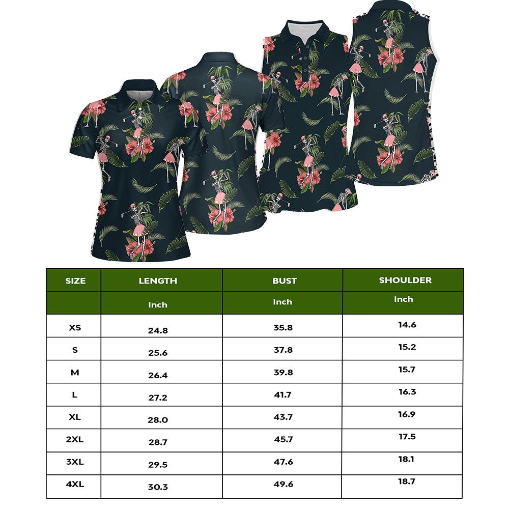 SEAMLESS TROPICAL SKELETON GOLF Women Polo Shirt LVH280101